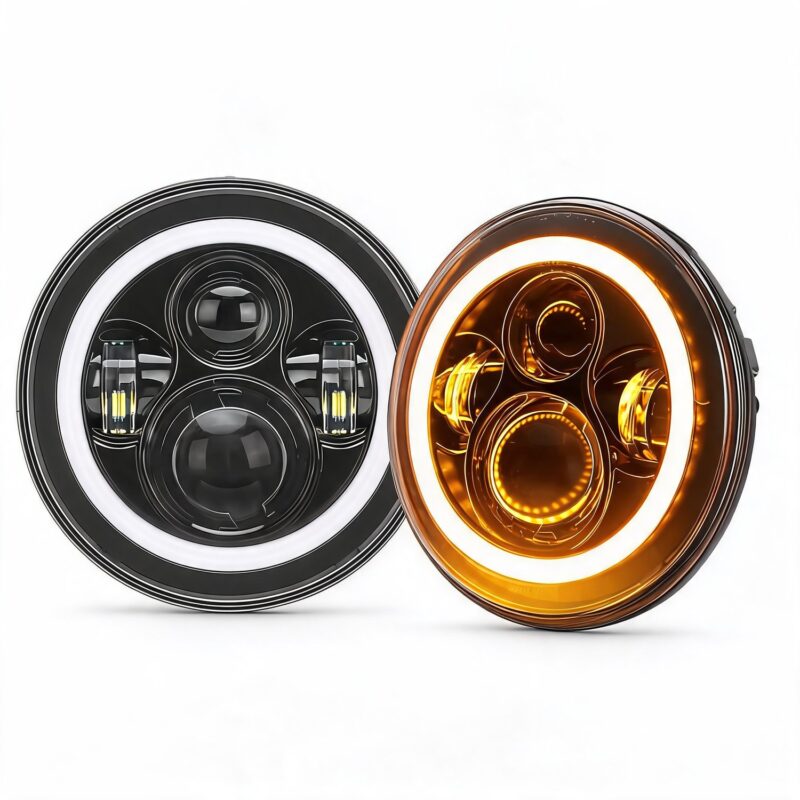 7″ Round LED Headlights for Jeep Wrangler JK TJ 1997-2018