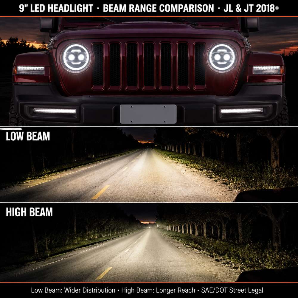 Plug and play wiring harness connector for jeep gladiator headlights installation showing factory-compatible interface