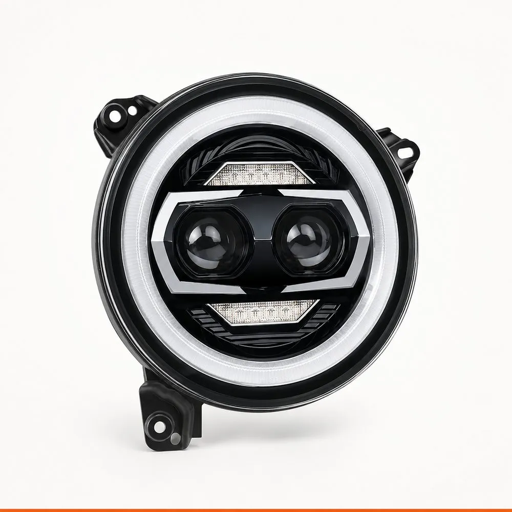 White DRL Amber Turn Signal Jeep Wrangler JL LED Headlights