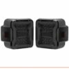 Rear back view of pair jeep led tail lights showing black ABS housing shell and mounting tab design without lens