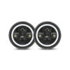 7 inch jeep wrangler led headlights with white halo DRL - pair view showing dual-color halo ring and CREE LED chips