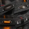 Four close-up views of the smoked lens amber illumination mounting hardware and rear wiring
