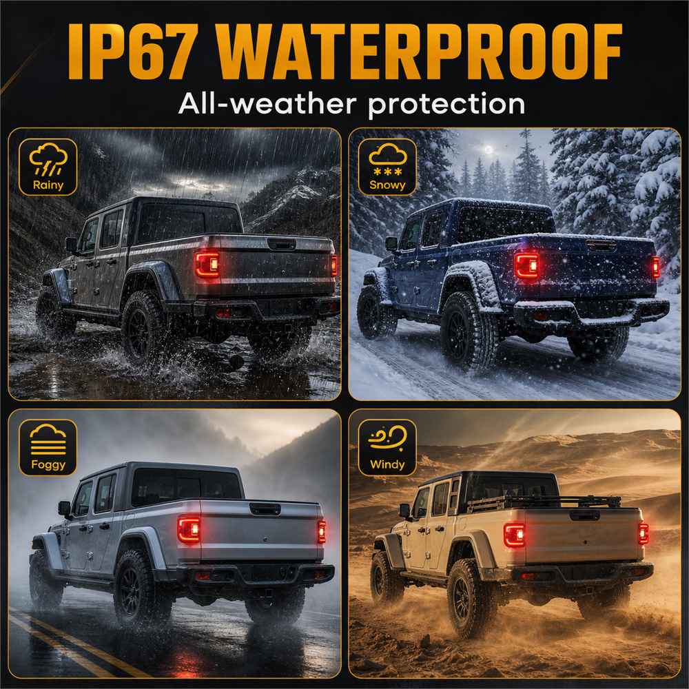 ip67 waterproof flush mount led tail lights all weather rain snow fog dust protection