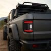 jeep gladiator led tail lights installed on dark gray JT showing flush mount profile with roof rack