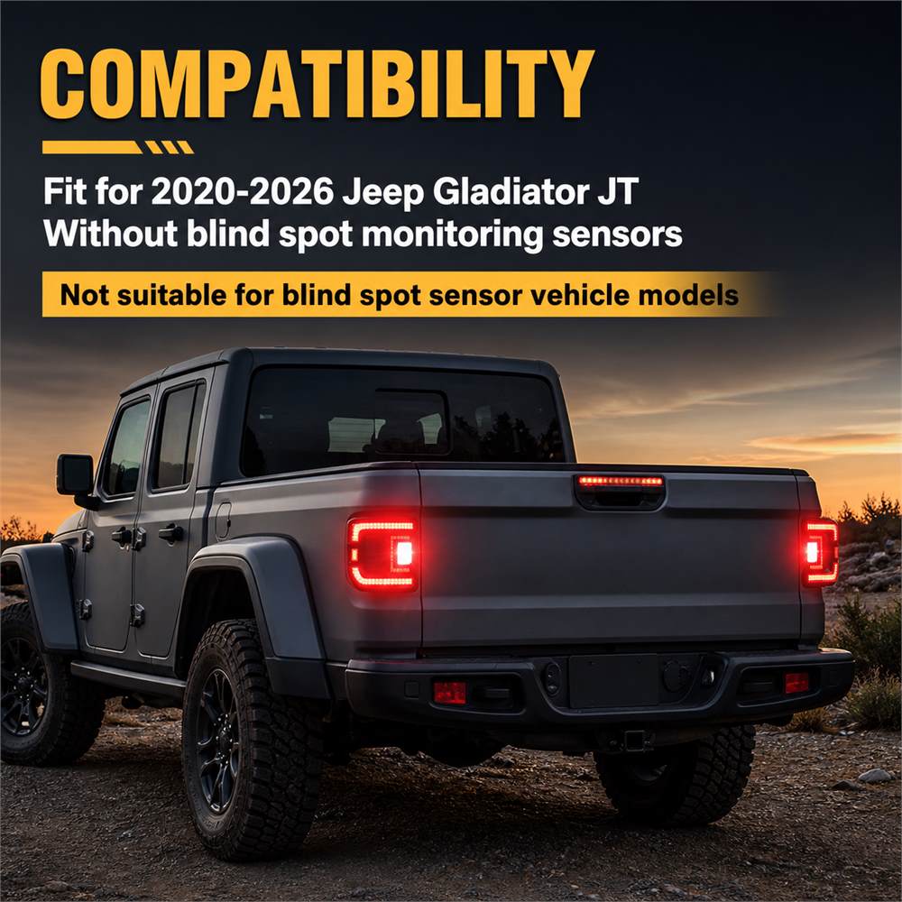jeep gladiator led tail lights compatibility 2020-2026 JT without blind spot sensors
