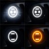 Jeep Wrangler JL headlights showing four lighting modes high beam low beam DRL turn signal