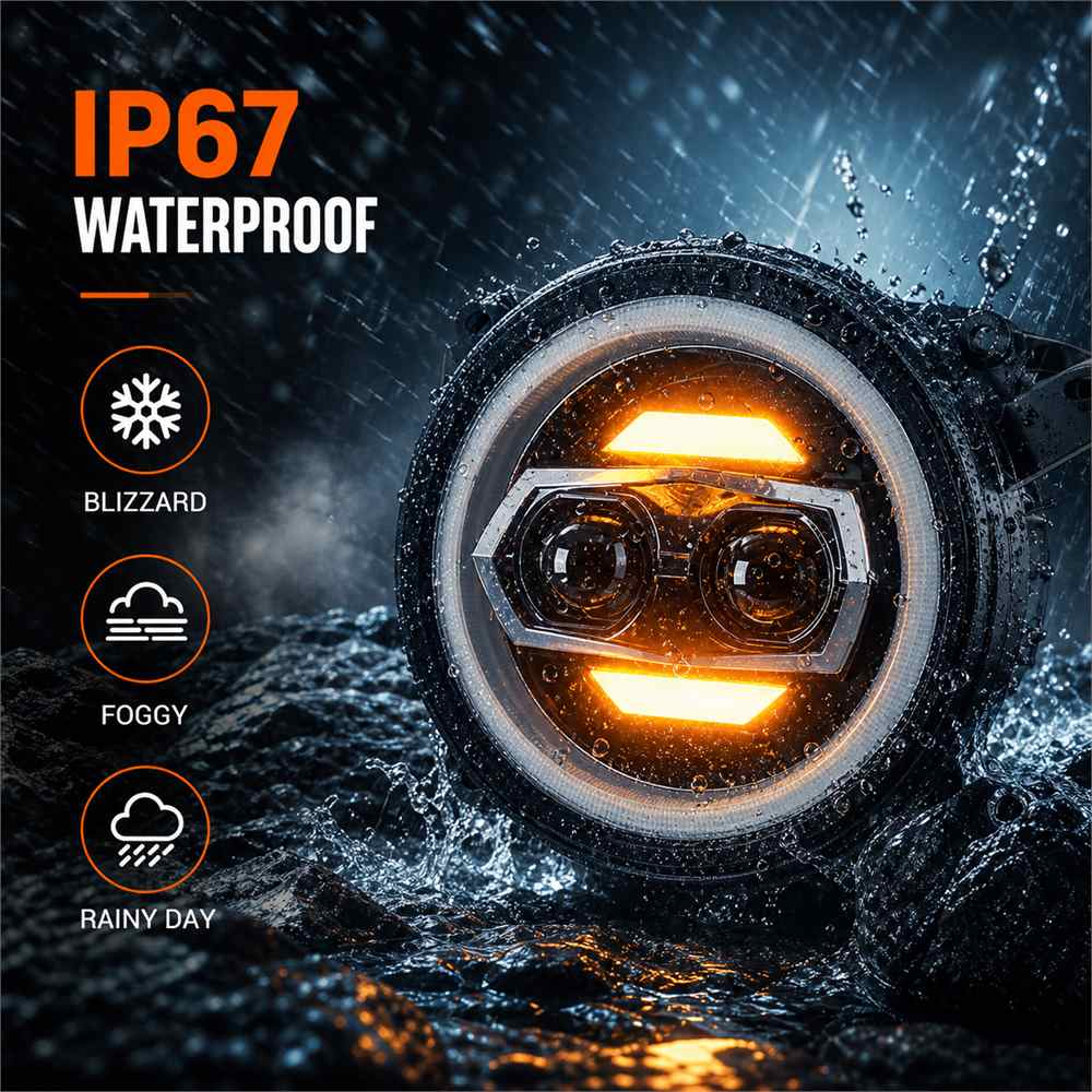 Jeep Wrangler JL headlights IP67 waterproof rating for rain and wet trail driving