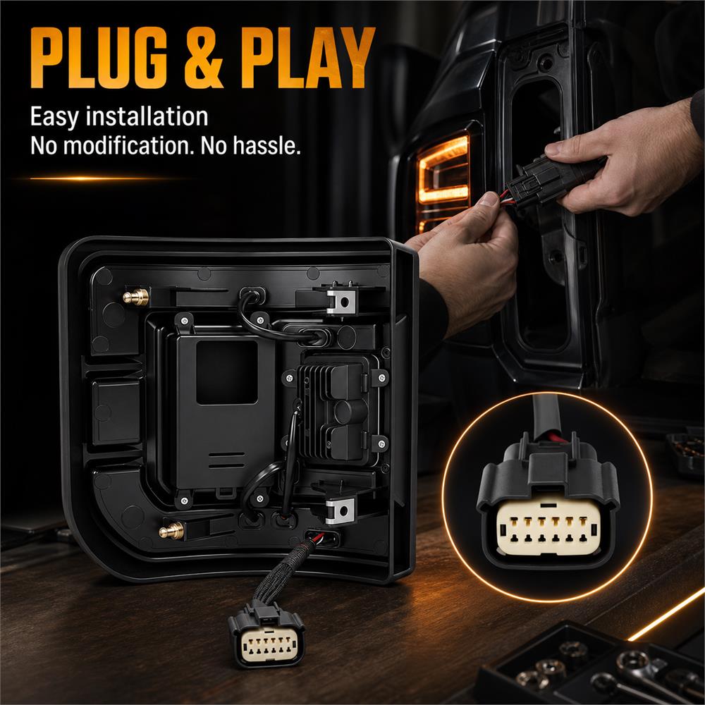 plug and play tail lights jeep 10-pin connector easy install no modification