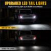 upgraded jeep gladiator led tail lights reverse brightness comparison vs stock tail lights