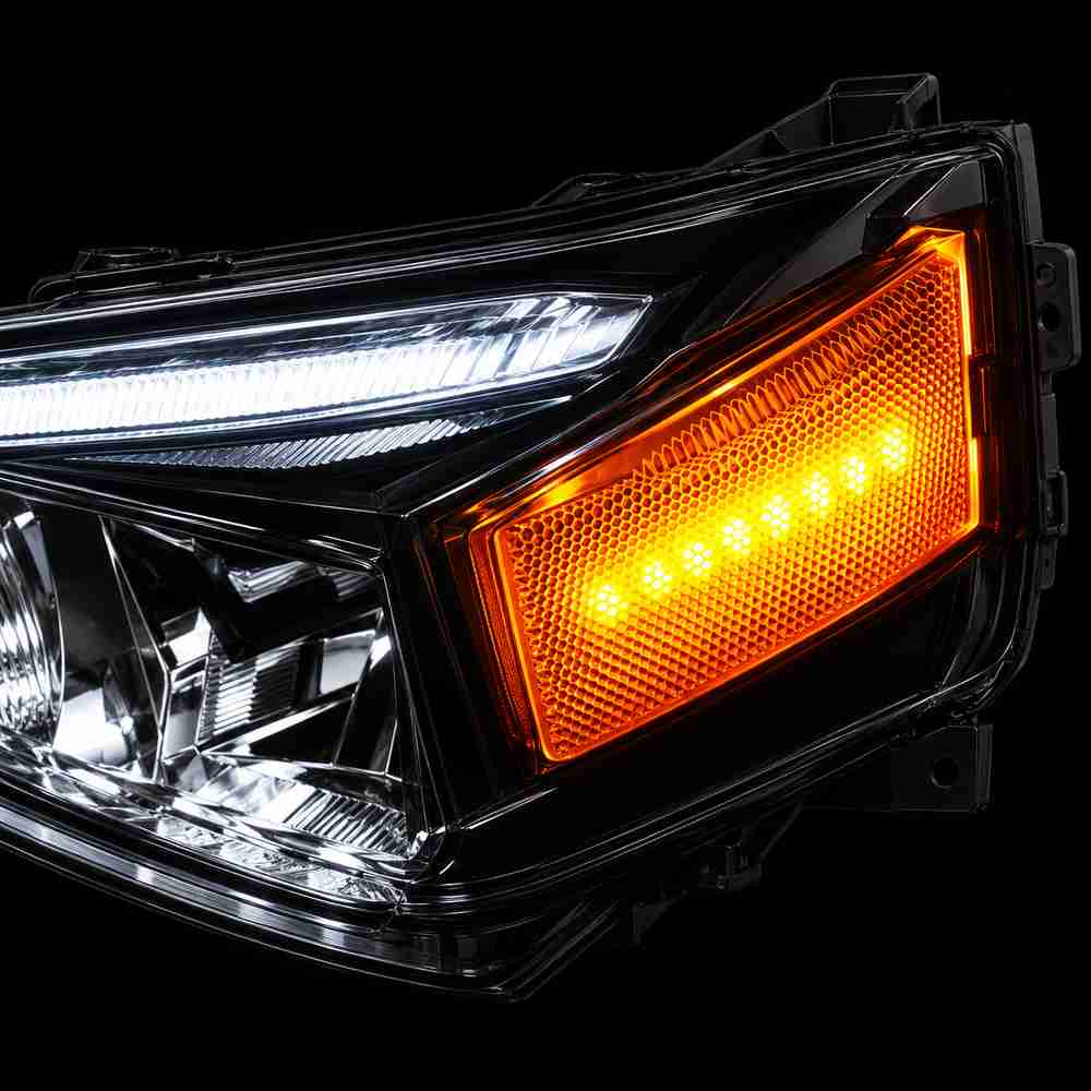 Amber side marker detail on a Toyota 4Runner headlamp assembly.