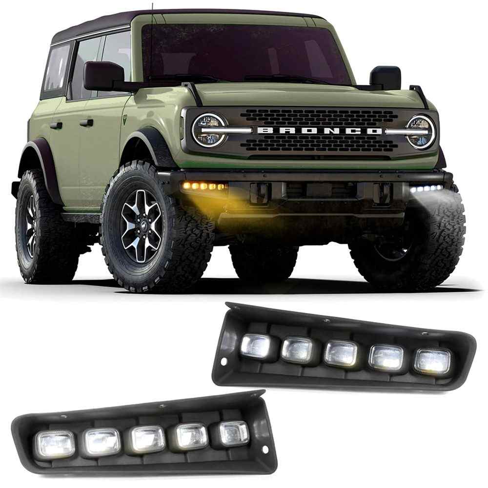 Ford Bronco modular bumper fog lights for 2021-2026 models