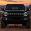 Bronco bumper lights showing white DRL and amber turn signal modes