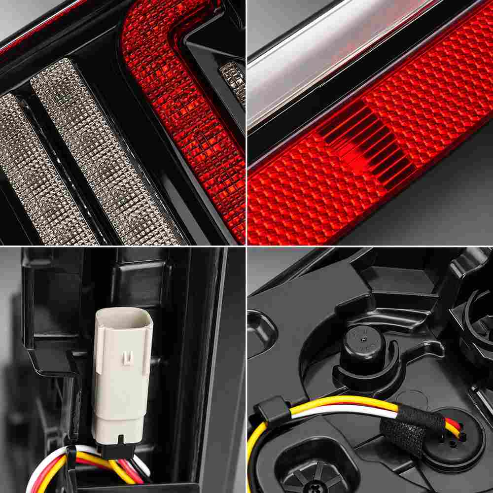 Ford Bronco tail light optics lens wiring connector and rear housing detail closeups