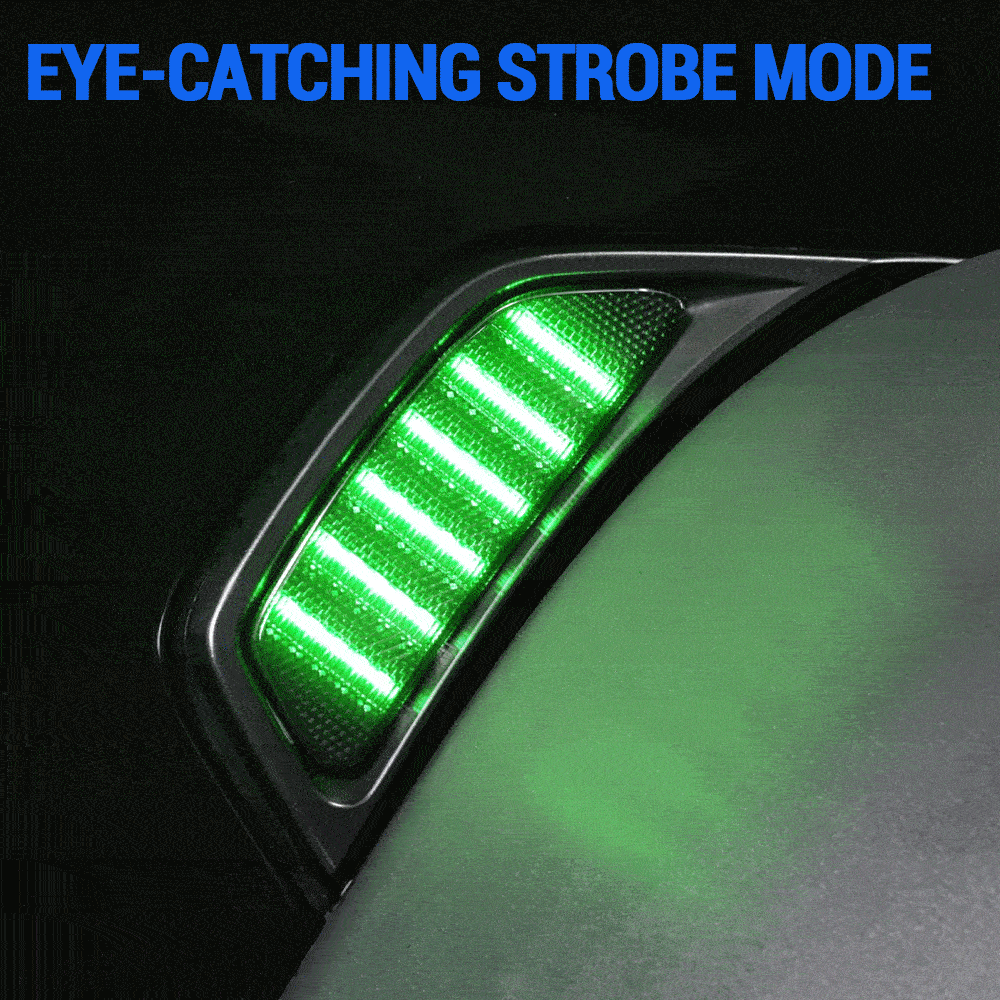 Animated Jeep fender light upgrade from stock vent to LED lighting