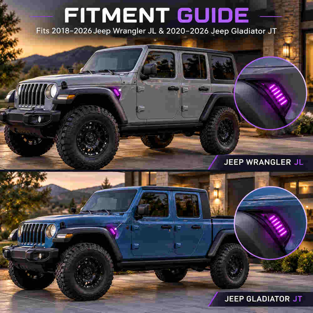 Jeep JL and Gladiator JT fender lights fitment guide