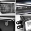 Toyota Tundra fog light close-up showing optical lens DOT SAE marking housing and mounting tabs