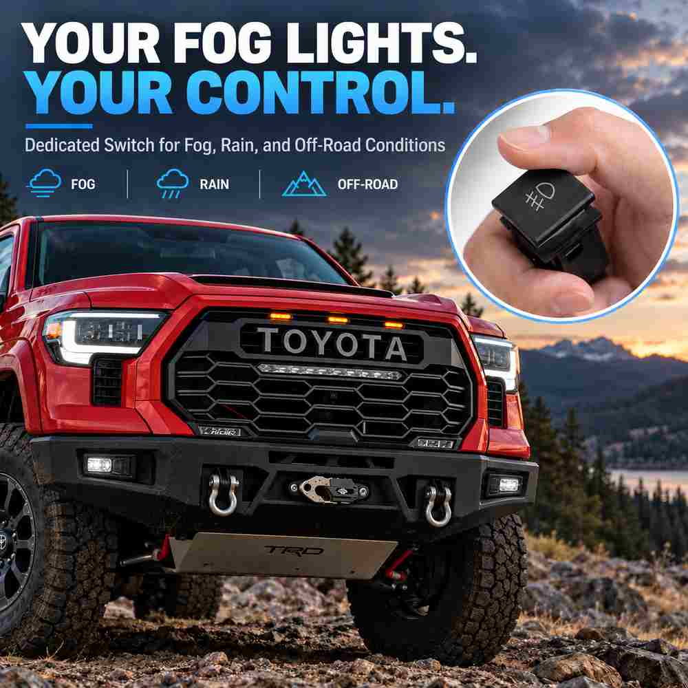 Tundra fog lights independent switch control for fog rain and off-road driving conditions