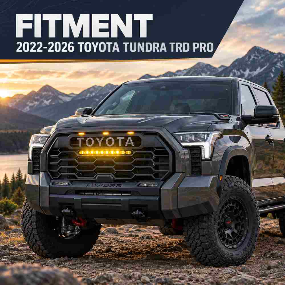 2022-2026 Toyota Tundra grille lights with light bar and raptor lights